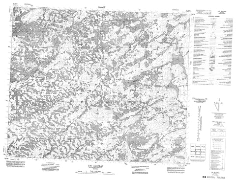 023E13 Lac Alayrac Canadian topographic map, 1:50,000 scale