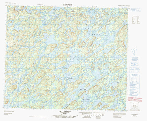 023E15 Lac Chambure Canadian topographic map, 1:50,000 scale