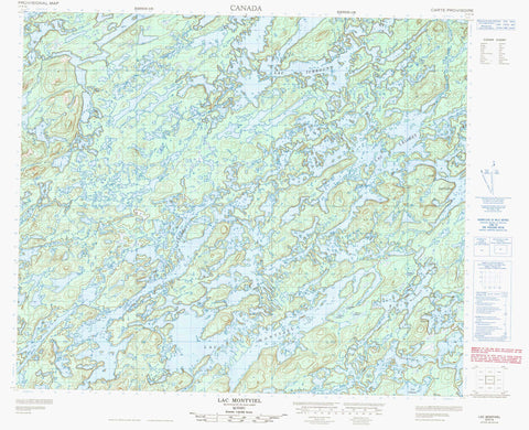 023E16 Lac Montviel Canadian topographic map, 1:50,000 scale