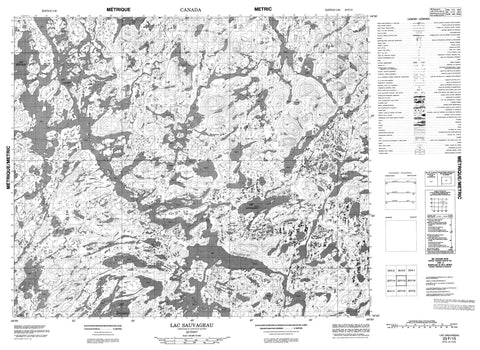 023F15 Lac Sauvageau Canadian topographic map, 1:50,000 scale