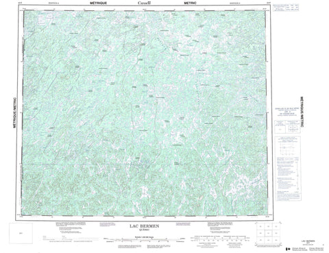 023F Lac Bermen Canadian topographic map, 1:250,000 scale