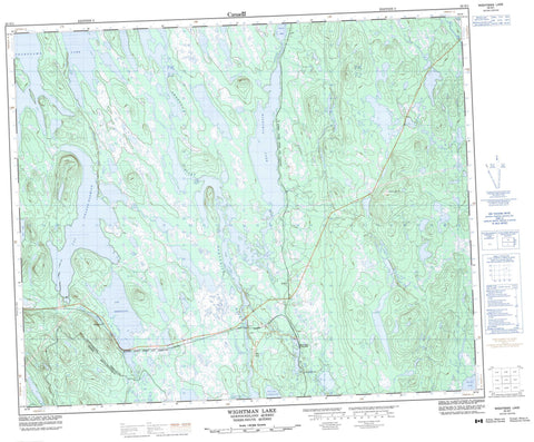 023G01 Wightman Lake Canadian topographic map, 1:50,000 scale