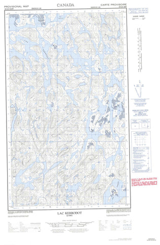 023G05E Lac Kerbodot Canadian topographic map, 1:50,000 scale