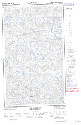 023G11E Lac Bellenger Canadian topographic map, 1:50,000 scale