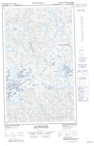 023G11W Lac Bellenger Canadian topographic map, 1:50,000 scale