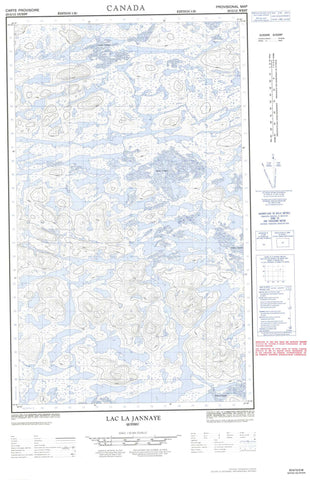 023G12W Lac La Jannaye Canadian topographic map, 1:50,000 scale