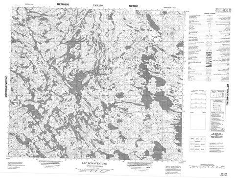 023I15 Lac Bonaventure Canadian topographic map, 1:50,000 scale