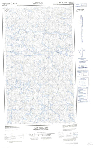 023J06E Lac Desliens Canadian topographic map, 1:50,000 scale