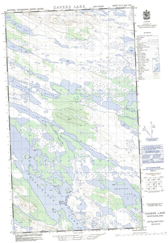 023J09E Cavers Lake Canadian topographic map, 1:50,000 scale