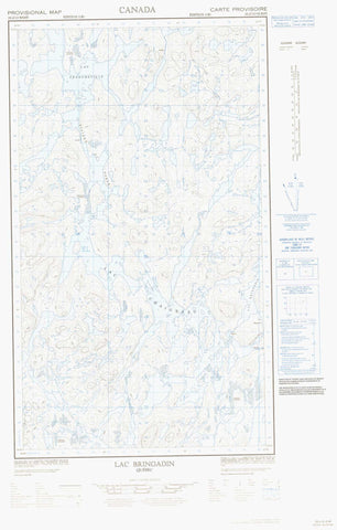 023J13W Lac Bringadin Canadian topographic map, 1:50,000 scale