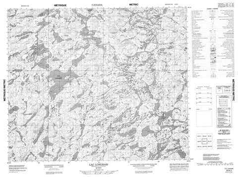 023K01 Lac Longrais Canadian topographic map, 1:50,000 scale