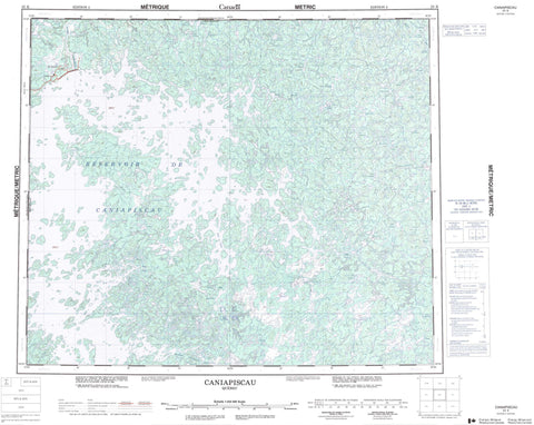 023K Caniapiscau Canadian topographic map, 1:250,000 scale