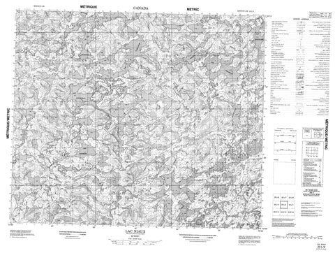 023L02 Lac Niaux Canadian topographic map, 1:50,000 scale