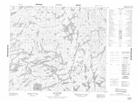 023M08 Lac Favery Canadian topographic map, 1:50,000 scale