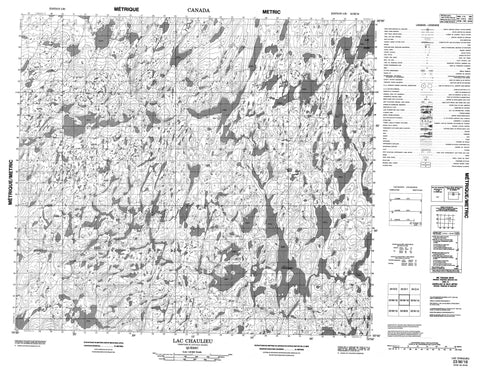 023M16 Lac Chaulieu Canadian topographic map, 1:50,000 scale