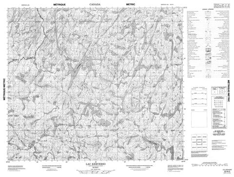 023N02 Lac Kerverso Canadian topographic map, 1:50,000 scale