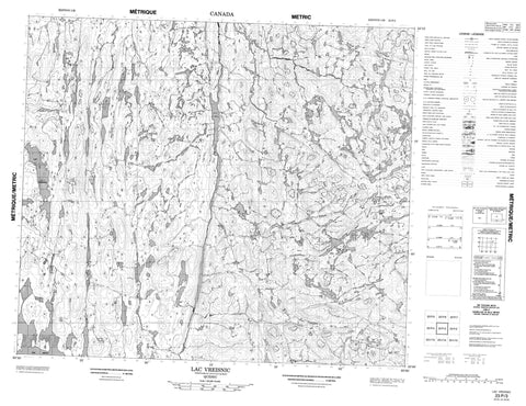 023P03 Lac Vreisnic Canadian topographic map, 1:50,000 scale