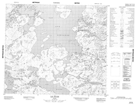 023P08 Lac Raude Canadian topographic map, 1:50,000 scale