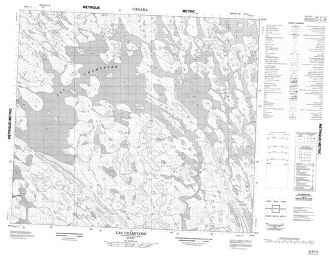 023P13 Lac Champdore Canadian topographic map, 1:50,000 scale