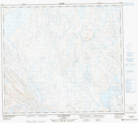 024B12 Lac Horseshoe Canadian topographic map, 1:50,000 scale