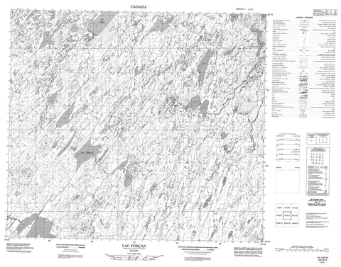 024D01 Lac Forcan Canadian topographic map, 1:50,000 scale