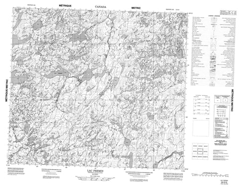 024D03 Lac Fremin Canadian topographic map, 1:50,000 scale