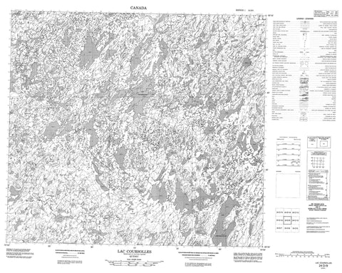 024D09 Lac Coursolles Canadian topographic map, 1:50,000 scale