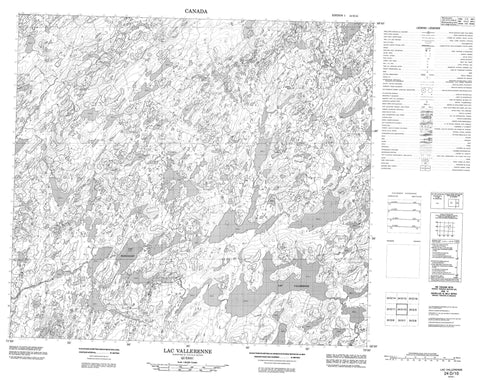 024D10 Lac Vallerenne Canadian topographic map, 1:50,000 scale