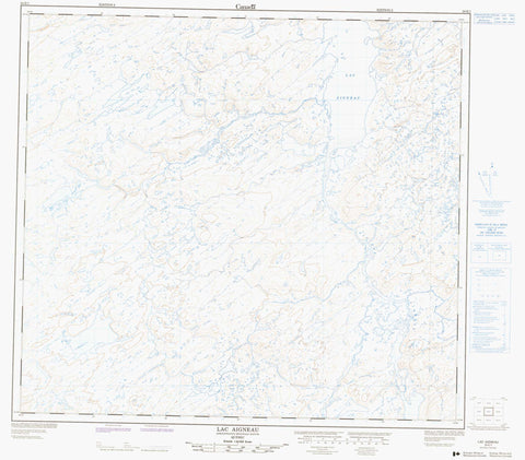 024E01 Lac Aigneau Canadian topographic map, 1:50,000 scale