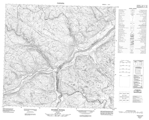 024E07 Riviere Potier Canadian topographic map, 1:50,000 scale