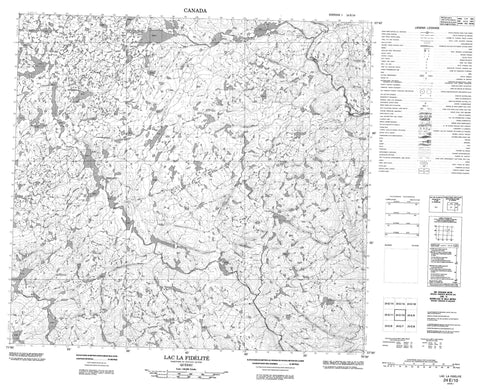 024E10 Lac La Fidelite Canadian topographic map, 1:50,000 scale