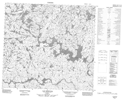 024E11 Lac Ikirtuuq Canadian topographic map, 1:50,000 scale