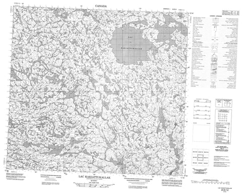 024E12 Lac Kakiattukallak Canadian topographic map, 1:50,000 scale