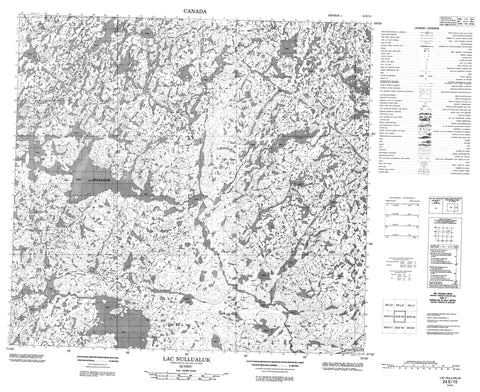 024E15 Lac Nullualuk Canadian topographic map, 1:50,000 scale