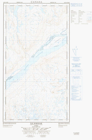 024F14E Ile Koksoak Canadian topographic map, 1:50,000 scale