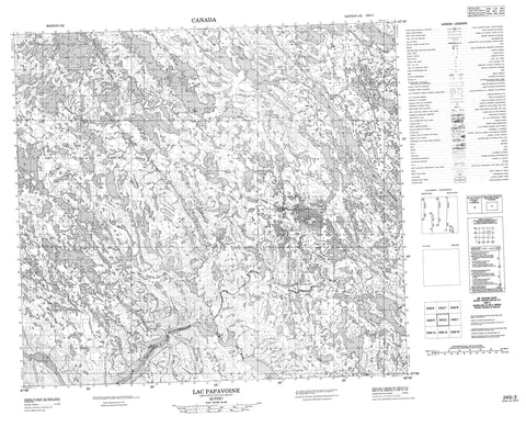 024G02 Lac Papavoine Canadian topographic map, 1:50,000 scale