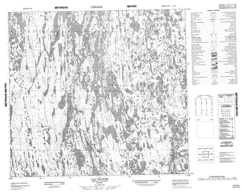 024G05 Lac Glover Canadian topographic map, 1:50,000 scale