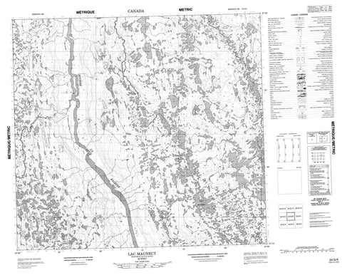 024G06 Lac Maunecy Canadian topographic map, 1:50,000 scale