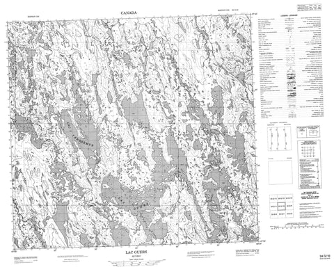 024G10 Lac Guers Canadian topographic map, 1:50,000 scale