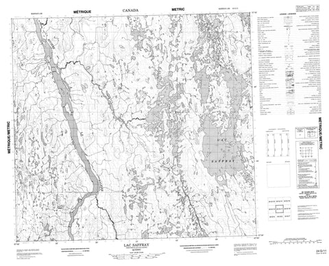 024G11 Lac Saffray Canadian topographic map, 1:50,000 scale