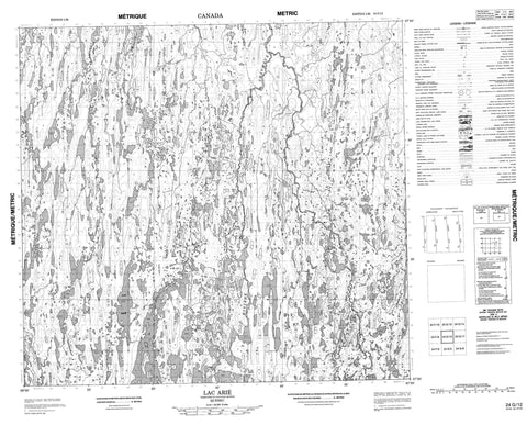 024G12 Lac Arie Canadian topographic map, 1:50,000 scale