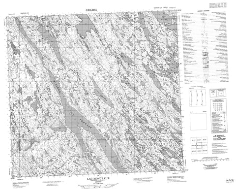 024G16 Lac Monceaux Canadian topographic map, 1:50,000 scale