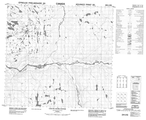 024I10 Chute Korluktok Canadian topographic map, 1:50,000 scale