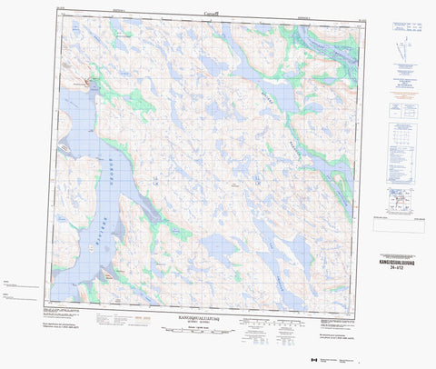 024I12 Kangiqsualujjuaq Canadian topographic map, 1:50,000 scale