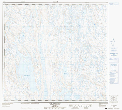 024K03 Lac Thevenet Canadian topographic map, 1:50,000 scale