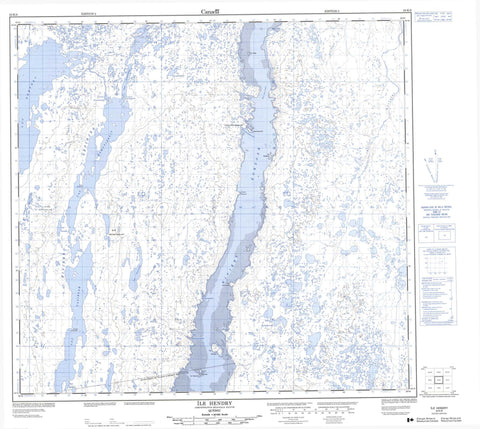 024K08 Ile Hendry Canadian topographic map, 1:50,000 scale