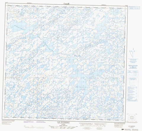 024L02 Lac Dufreboy Canadian topographic map, 1:50,000 scale