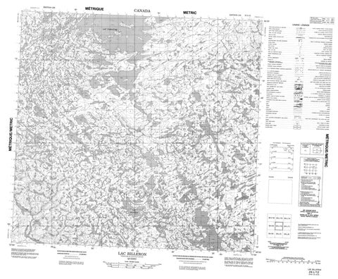 024L12 Lac Billeron Canadian topographic map, 1:50,000 scale