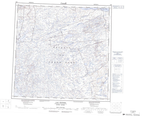 024M Lac Peters Canadian topographic map, 1:250,000 scale