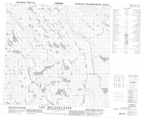 024P02 Lac Malchelosse Canadian topographic map, 1:50,000 scale